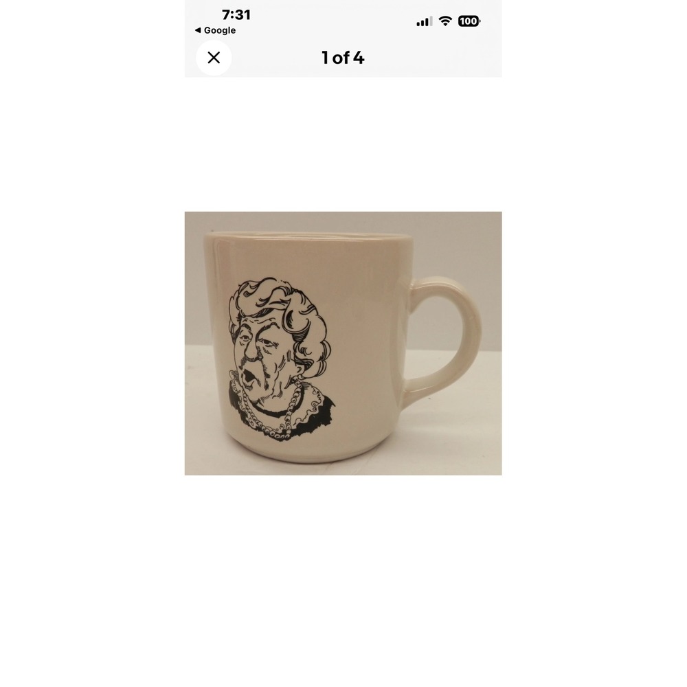 Vintage 1984 Wendys Wheres The Beef Clara Peller Coffee Mug 80s Advertising
